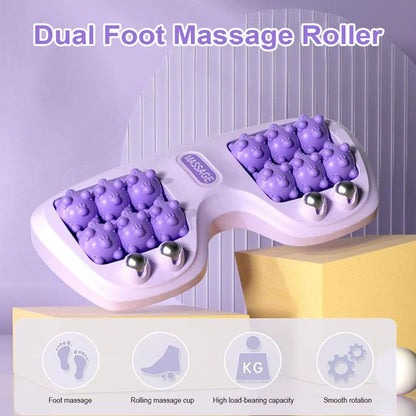 Dual Foot Massage Roller Bead Roller Massager Acupoint Stimulation Tool Home Foot Therapy for Tired Feet Relaxation