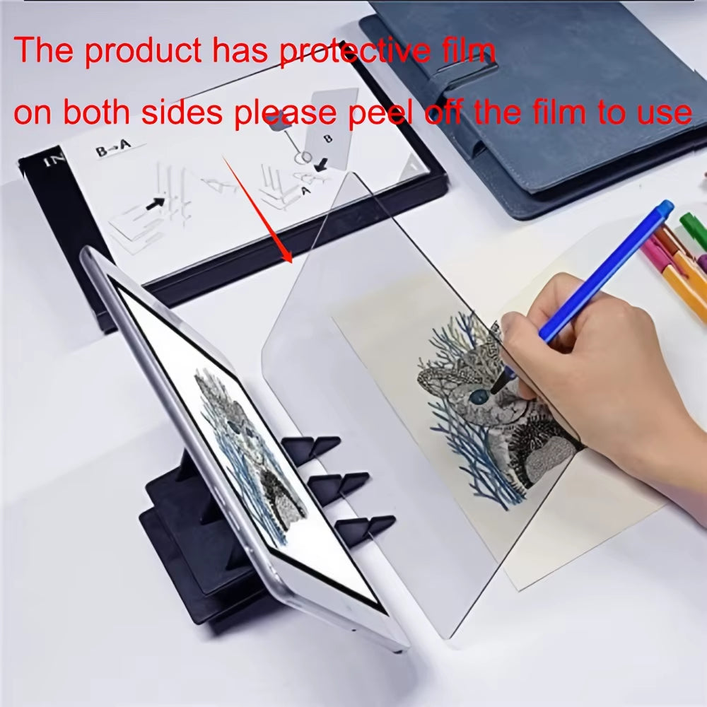 An Optical Drawing Board Kit - for Artists and Beginners with Tracing Reflection Tools, Featuring Image Reflectors and Stands