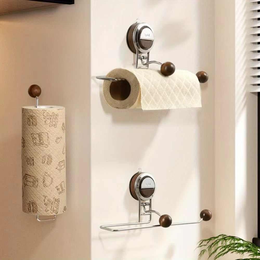Suction Cup Kitchen Paper Towel Holder Stainless Steel Toilet Paper Holder Tissue Hanger Roll Holder for Bathroom Accessories