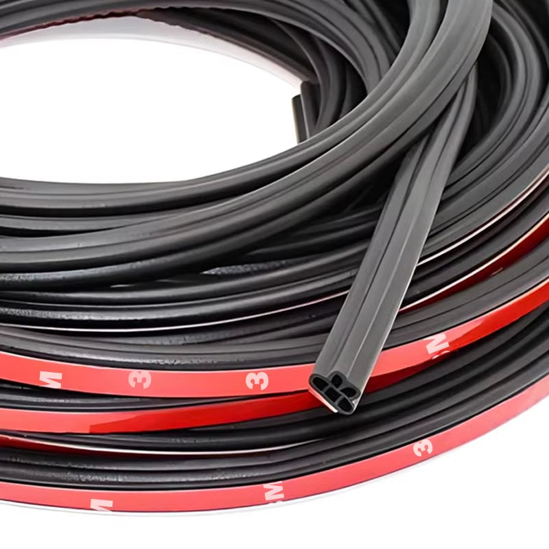 8M Double Layer Car Door Rubber Seal Strips Seal Adhesive Sticker Window Engine Cover Door Trunk Noise Insulation Weatherstrip