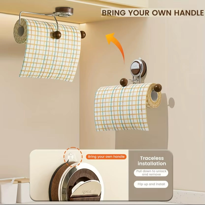 Suction Cup Kitchen Paper Towel Holder Stainless Steel Toilet Paper Holder Tissue Hanger Roll Holder for Bathroom Accessories