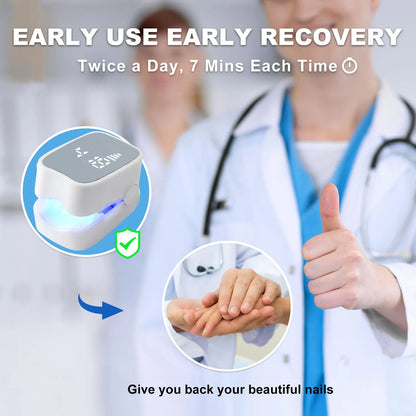 Nail Fungus Treatment LED Laser Device for Cleaning Onychomycosis USB Charge 905Nm Infrared Light 470Nm Blue Light Nail Salon