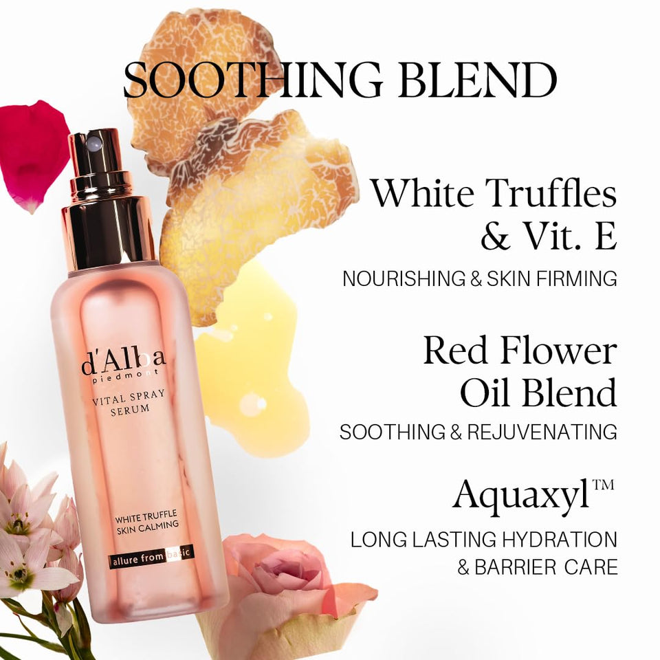 d’Alba Piedmont White Truffle Vital Spray Serum – Vegan Hydrating & Calming Mist