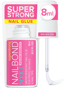 Super Strong Nail Glue for Press On Nails, Nail Tips & Acrylic Fake Nails (8ml)