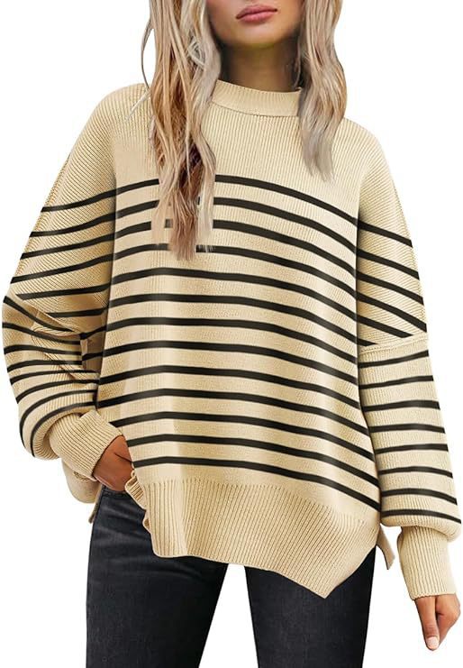 Round-neck batwing long-sleeved sweater