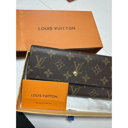 Authentic Louis Vuitton Portefeuille Sarah Long Wallet Brown Monogram New