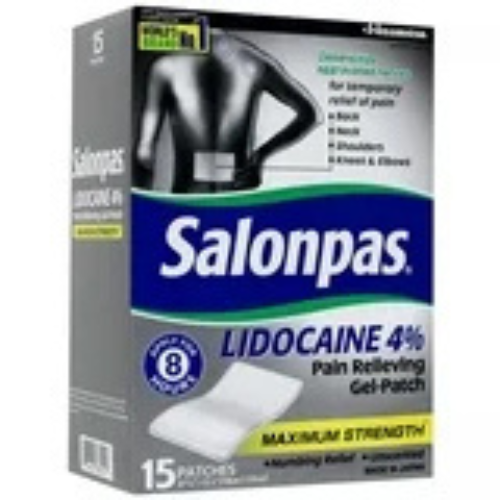 Salonpas LIDOCAINE Pain Relieving Maximum Strength Gel 15Patch New