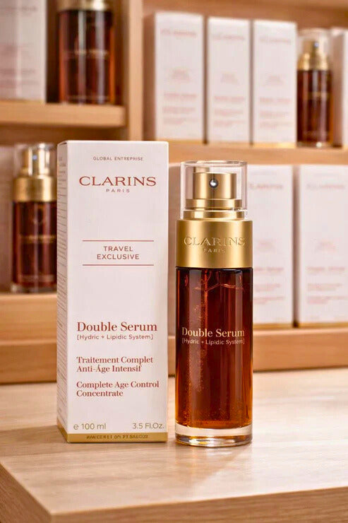 Clarins Double Serum Complete Age Defying Concentrate 1.6oz Hydric + Lipidic NEW