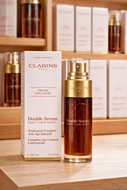 Clarins Double Serum Complete Age Defying Concentrate 1.6oz Hydric + Lipidic NEW