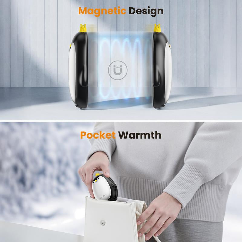 Stay Warm Anywhere GAIATOP Penguin Rechargeable Hand Warmers 2-Pack | 3 Heat Settings, Portable & Rechargeable | Camping, Hunting, Golf, Perfect Gift for Women & Men