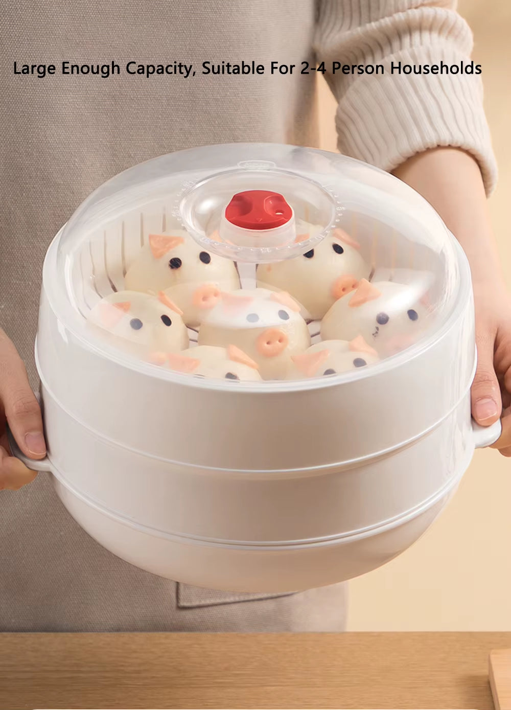 Microwave Heating Steamer Household Large Capacity Steamer Kitchen Steamer Box Steamer Rack Can Exhaust Steam