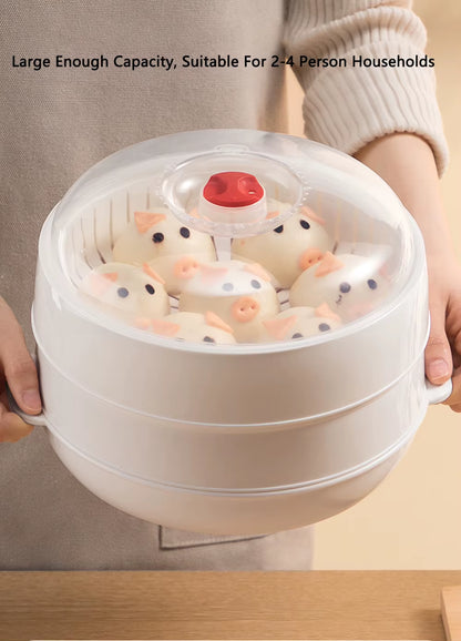 Microwave Heating Steamer Household Large Capacity Steamer Kitchen Steamer Box Steamer Rack Can Exhaust Steam