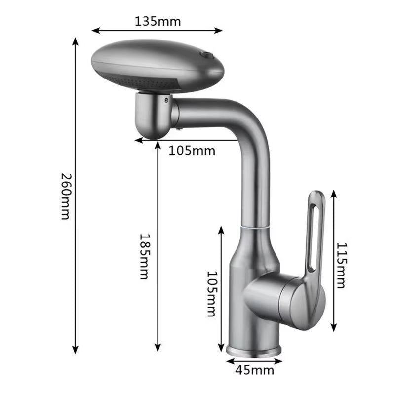 Multi Functional Waterfall Basin Faucet 4 Water Outlet Mode Spray Faucet 360°Rotation,Hot Cold Water Sink Mixer Tap for Bathroom