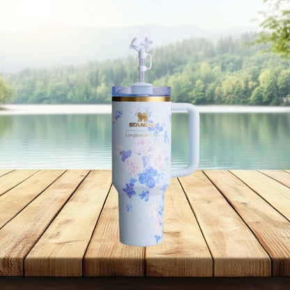 Stanley 40 oz Floral Blue Loveshackfancy Tumbler