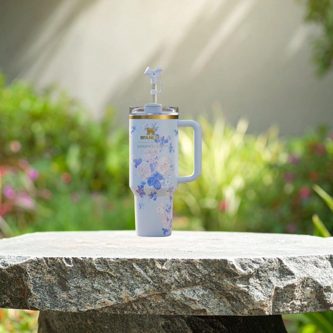 Stanley 40 oz Floral Blue Loveshackfancy Tumbler