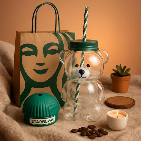 Starbucks Bear Glass Cup Limited Edition