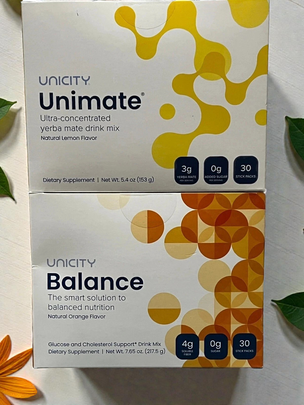 Combo-Unicity Unimate LEMON and Unicity Balance Natural Orange
