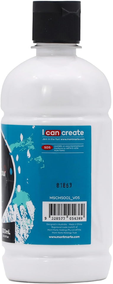 Mont Marte Signature Titanium White Acrylic Paint, 16.9oz (500ml)