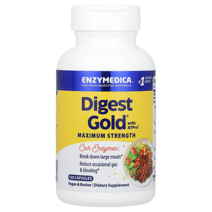 Enzymedica Digest Gold with ATPro 120 Capsules Casein-Free, Dairy-Free,
