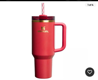 Stanley Scarlet Tinsel 40oz new Limited Edition Holiday Tumbler, Travel Mug Cup