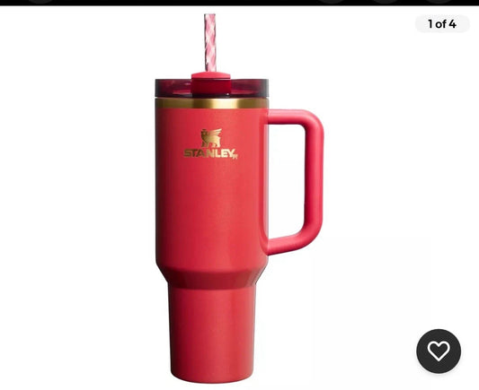 Stanley Scarlet Tinsel 40oz new Limited Edition Holiday Tumbler, Travel Mug Cup