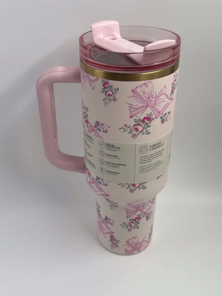 Stanley X Love Shack Fancy Holiday Quencher Cup 40 OZ - Rosa Beaux Pink