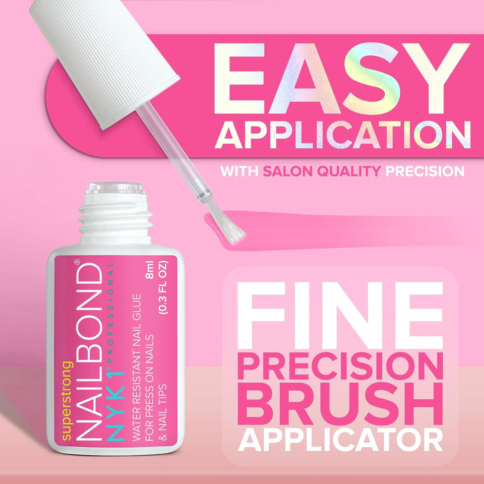 Super Strong Nail Glue for Press On Nails, Nail Tips & Acrylic Fake Nails (8ml)
