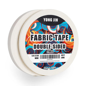 YONGJIN Double-Sided Fabric Tape (2 Rolls) - No Sewing or Ironing Required, Perfect for Quick Clothing Repairs